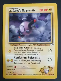 Lt. Surge's Magnemite 50/132 - Gym Heroes Set - Pokemon Card - Lightly Played - Image 1