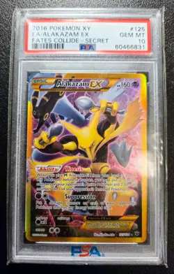 2016 Pokemon XY Fates Collide Alakazam #125/124 PSA 10 - Image 1
