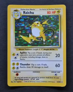 Raichu #14 / 102 Base Set Holo - NM - Pokemon 1999 TCG WOTC Vintage - Image 1