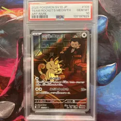 PSA 10 Team Rocket's Meowth AR 109/098 Glory of Team Rocket Pokemon CardJapanese - Image 1