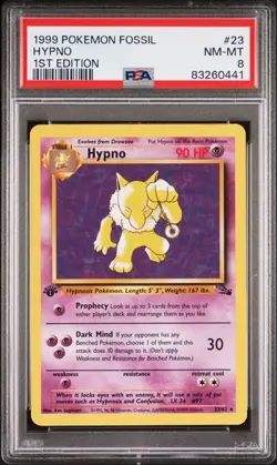 PSA 8 NM-MINT- HYPNO -1999 Pokemon FOSSIL -1ST- FIRST EDITION #23 - Image 1