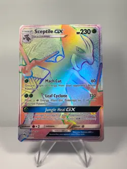 Pokemon TCG Sceptile GX Sun & Moon - Lost Thunder 216/214 Secret Holo LP - Image 1