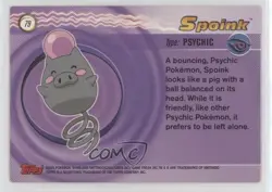 Spoink Topps Pokemon Advanced #79 2003 - Image 2