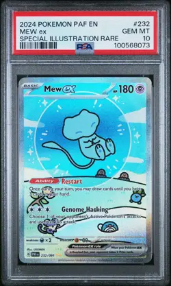 2024 POKEMON PAF EN-PALDEAN FATES SPECIAL ILLUSTRATION RARE #232 MEW EX PSA 10 - Image 1