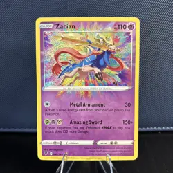 Zacian 082/185 Swsh04: Vivid Voltage Amazing Rare Pokemon TCG - Image 1