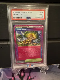 GRAND TREE ACE SPEC TRAINER: POKEMON: SCR EN: 136/142 RARE PSA 9 MINT - Image 1