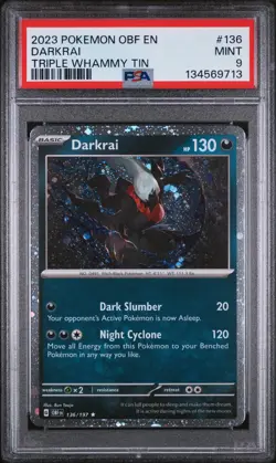 Darkrai Pokemon Cosmos Holo Obf En-Obsidian Flames 136 NM PSA 9 - Image 1