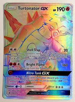 TURTONATOR GX POKEMON (148/145) Guardians Rising RAINBOW SECRET RARE - NM 🌟🌟🌟 - Image 1
