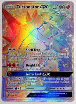 TURTONATOR GX POKEMON (148/145) Guardians Rising RAINBOW SECRET RARE - NM 🌟🌟🌟 - Image 4