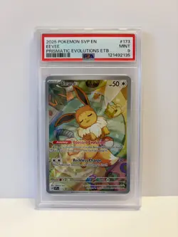 2025 POKEMON SVP EN-SV BLACK STAR PROMO PRISMATIC EVOLUTIONS ETB 173 EEVEE PSA 9 - Image 1