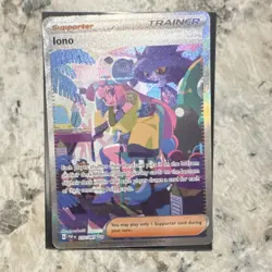 Pokemon Iono 237/091 SV: Paldean Fates Full Art Holo Special Illustration Rare - Image 1