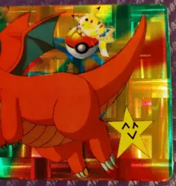 Pocket Monsters Anime Collection Bandai Carddass Holo 1998 Dragonite Prism - Image 4
