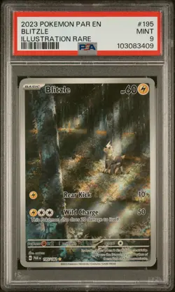 2023 POKEMON PAR EN-PARADOX RIFT ILLUSTRATION RARE #195 BLITZLE PSA 9 - Image 1