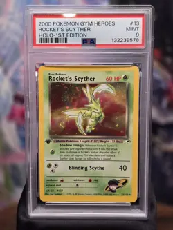 PSA 9 2000 Pokemon Gym Heroes Rocket’s Scyther Holo 1st Edition Rare🌀SWIRL🌀 - Image 1