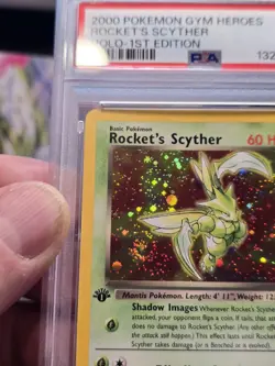PSA 9 2000 Pokemon Gym Heroes Rocket’s Scyther Holo 1st Edition Rare🌀SWIRL🌀 - Image 3