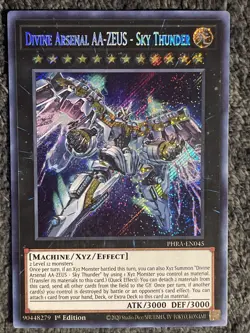 DIVINE ARSENAL AA-ZEUS - SKY THUNDER * 1ST EDITION SECRET RARE PHRA-EN045 YUGIOH - Image 1