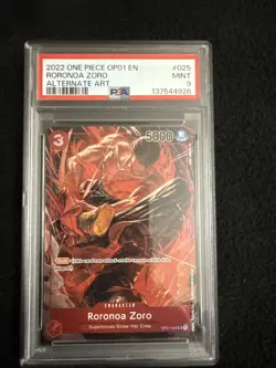 2022 One Piece OP01-ROMANCE Dawn Alternate Art #025 Roronoa Zoro PSA 9 - Image 1