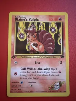 Blaine's Vulpix 66/132 1st Edition NM Gym Challenge Non-Holo Pokemon Card - Image 2