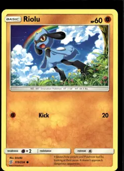 Pokemon Riolu 115/236 Unified Minds Non Holo Common 2 Card Lot - Image 1