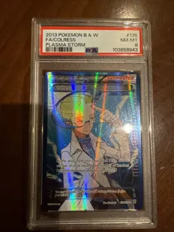 Pokemon TCG Colress Card #135/135 Plasma Storm PSA 8 - Image 1