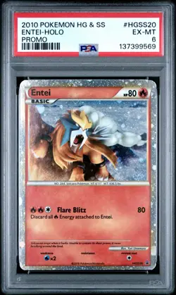Pokemon Card Entei HGSS20 Holo Promo PSA 6 EX-MT - Image 1