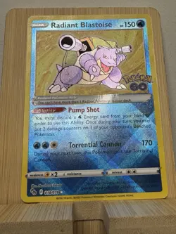 Pokemon Go Holo Radiant Rare TCG Card Radiant Blastoise 018/078 NM/M Condition - Image 1