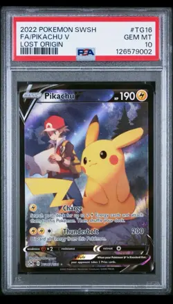 PSA 10 Pikachu V Lost Origin TG16/TG30 Holo Pokemon Card FA 2022 - Image 1