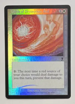 MTG CIRCLE OF PROTECTION: RED (FOIL) 7th Edition (OldManMTG 003-306) - Image 1