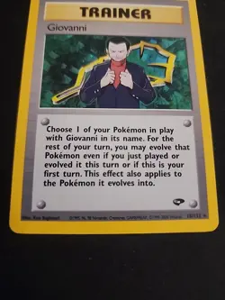 Vintage Pokemon TCG Gym Challenge Giovanni Holo Rare NM 18/132 - Image 3