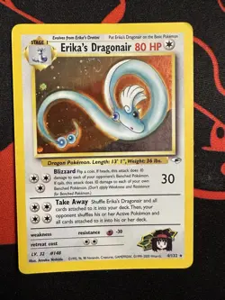Erika’s Dragonair 4/132 Holo Rare Pokemon TCG Gym Heroes WOTC Mp SWIRL! - Image 1