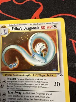 Erika’s Dragonair 4/132 Holo Rare Pokemon TCG Gym Heroes WOTC Mp SWIRL! - Image 5