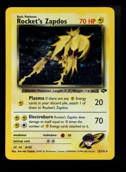 #3 Rocket's Zapdos 15/132 Gym Challenge 2000 Holo Rare WOTC Pokemon - Image 1