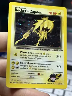 #3 Rocket's Zapdos 15/132 Gym Challenge 2000 Holo Rare WOTC Pokemon - Image 5
