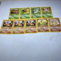 Pokemon Tcg Base Set Jungle And Base Set 2.. 5 Fire Type 4 Leaf Type - Image 1