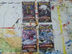Pokemon TCG Lost Origin Booster Packs x4 - Complete Art Set w/ Sleeves - Image 1