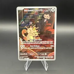 2025 Team Rocket's Meowth 203/182 Sv10: Pokemon Destined Rivals Holo TCG - Image 1