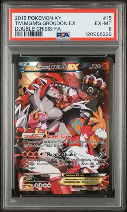 Pokemon TCG Team Magma's Groudon EX Double Crisis PSA 6 - Image 1
