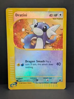Dratini 107/165 Expedition Base Set Reverse Holo Rare Pokemon TCG Nintendo MP - Image 1