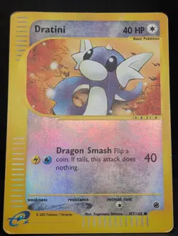 Dratini 107/165 Expedition Base Set Reverse Holo Rare Pokemon TCG Nintendo MP - Image 3