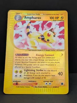 Ampharos 002/165 Expedition Base Set Reverse Holo Rare Pokemon TCG Nintendo HP - Image 3
