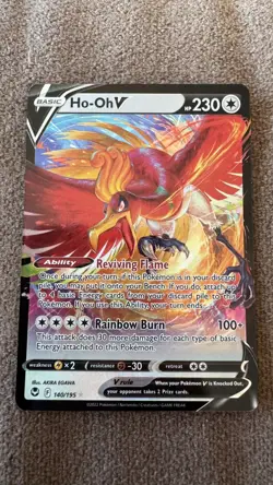Ho-Oh V 140/195 Silver Tempest NM Pokemon - Image 1