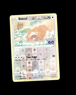 NM Pokemon GO Reverse Holo Common Bidoof 059/078 - Image 1