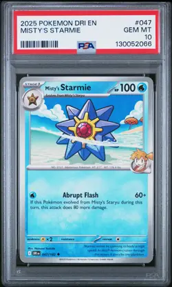 2025 POKEMON DRI EN-DESTINED RIVALS #047 MISTY'S STARMIE PSA 10 - Image 1