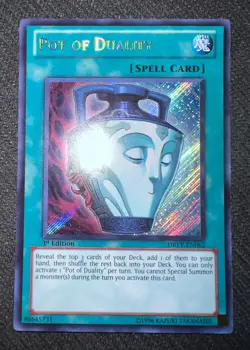 Yugioh Pot of Duality 1st Edition Secret Rare DREV-EN062 VLP/NM (A) - Image 2