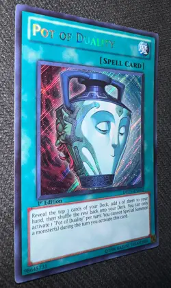 Yugioh Pot of Duality 1st Edition Secret Rare DREV-EN062 VLP/NM (A) - Image 3