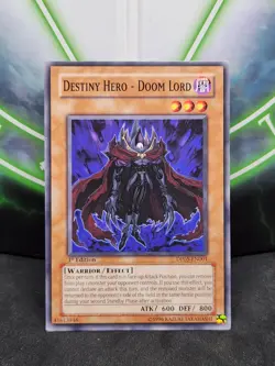 Yugioh Destiny Hero - Doom Lord DP05-EN001 Common 1st Edition NM - Image 1