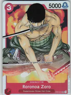 One Piece TCG Roronoa Zoro SR Starter Deck 1: Straw Hat Crew ST01-013 - Image 1