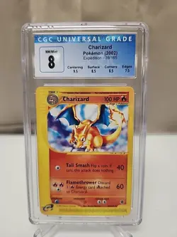 Pokemon 2002 Expedition Charizard Non-Holo Card 39/165 Cgc 8 - Image 1