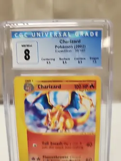 Pokemon 2002 Expedition Charizard Non-Holo Card 39/165 Cgc 8 - Image 2