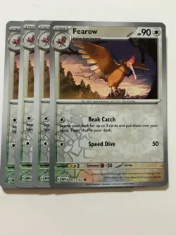 Pokemon Card 151 Reverse Holographic 4x Playset Fearow 022/165 Near Mint - Image 1